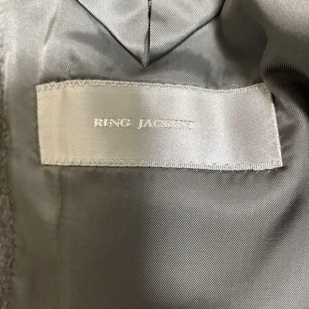 RING JACKET カシミヤ100% グレー チェスターコート 46