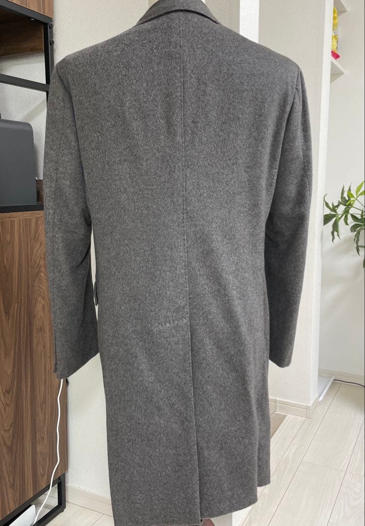 RING JACKET カシミヤ100% グレー チェスターコート 46