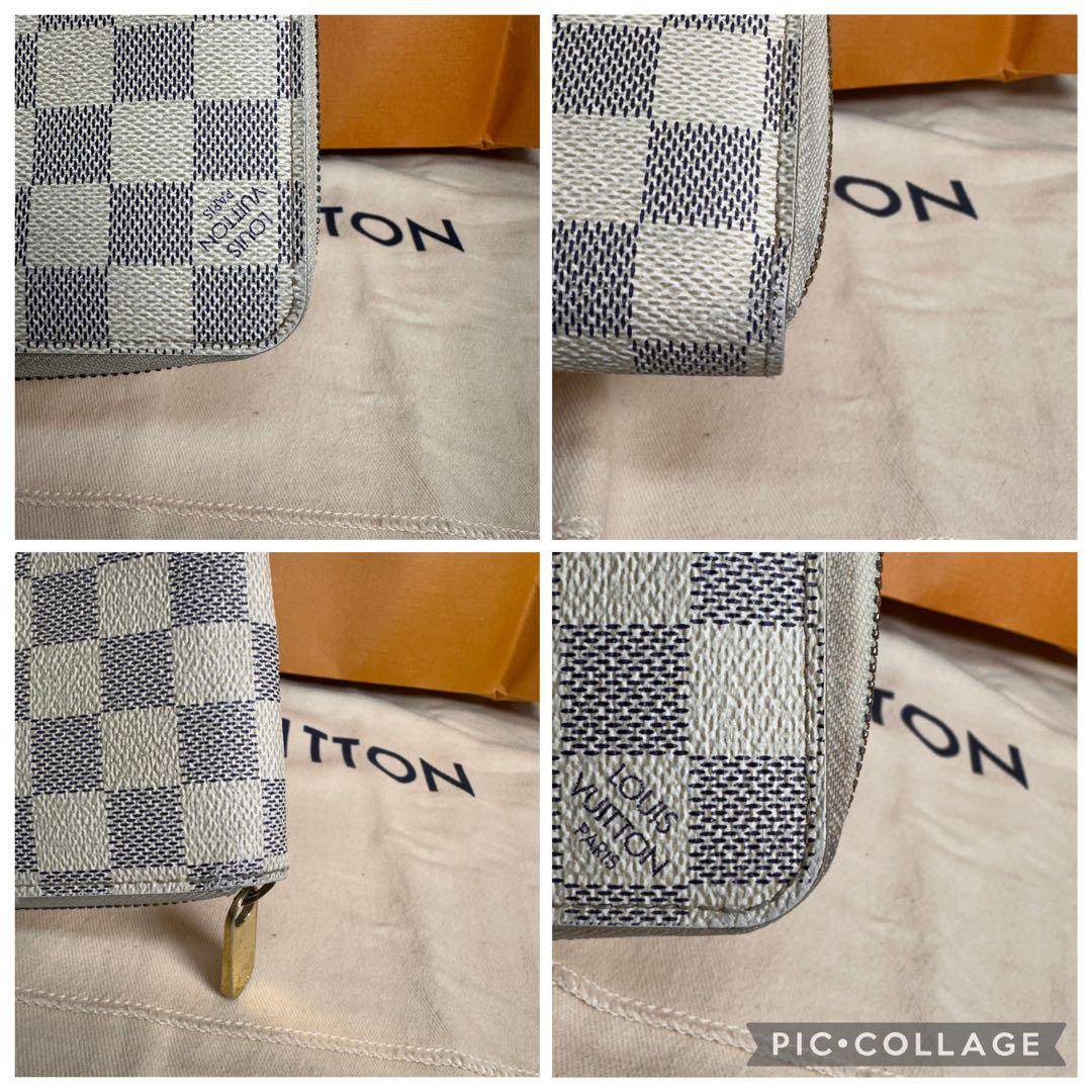 【極美品】ルイヴィトン ダミエ アズール 長財布 ジッピーウォレット アイボリー