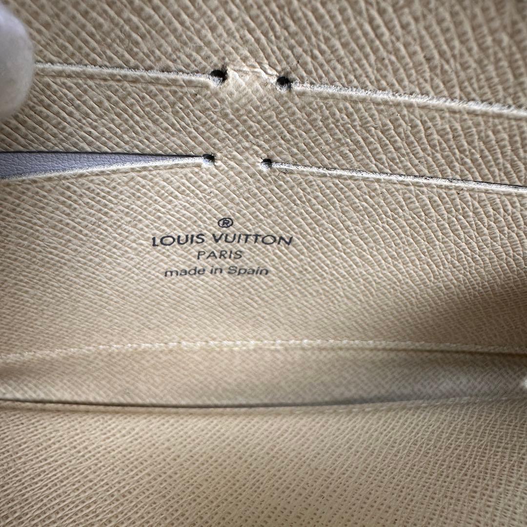 【極美品】ルイヴィトン ダミエ アズール 長財布 ジッピーウォレット アイボリー