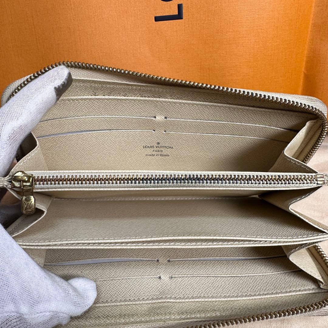 【極美品】ルイヴィトン ダミエ アズール 長財布 ジッピーウォレット アイボリー