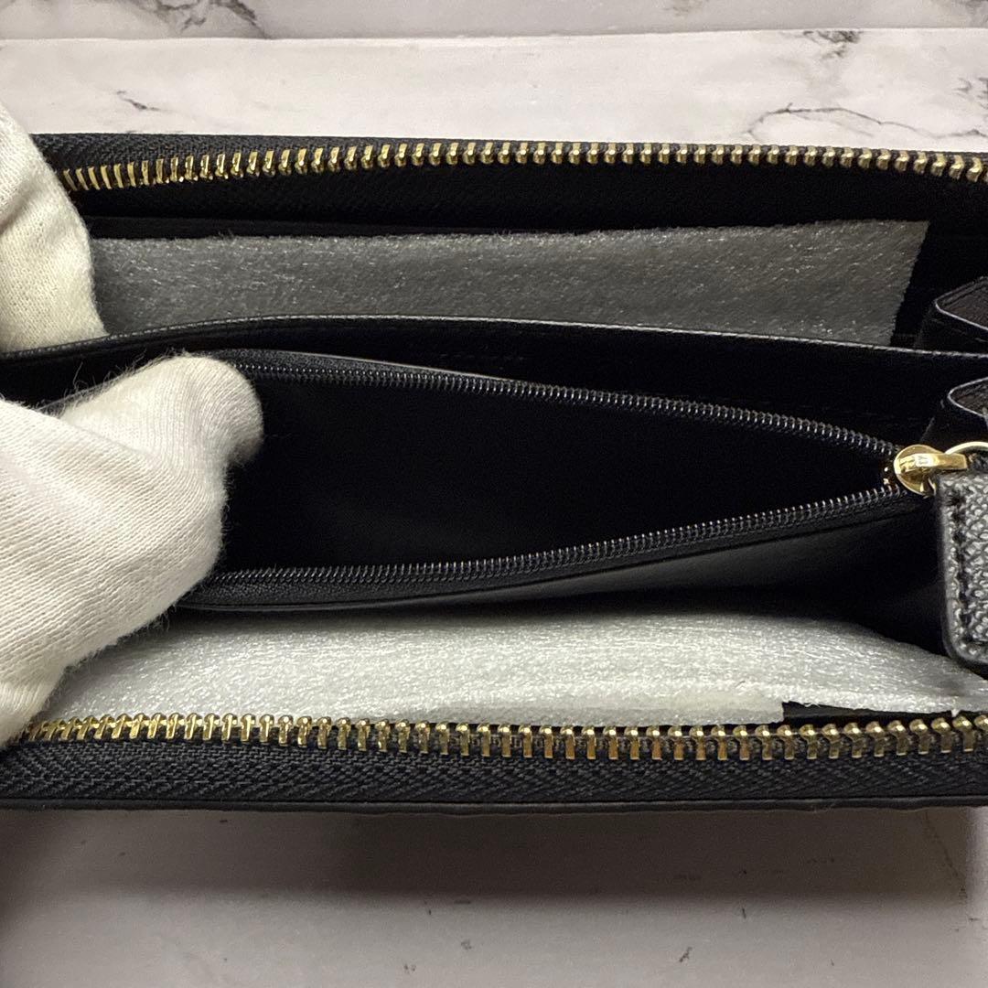 (未使用タグ付)大人気、コーチ、長財布、ラウンドジップ、オールレザー、エンボス