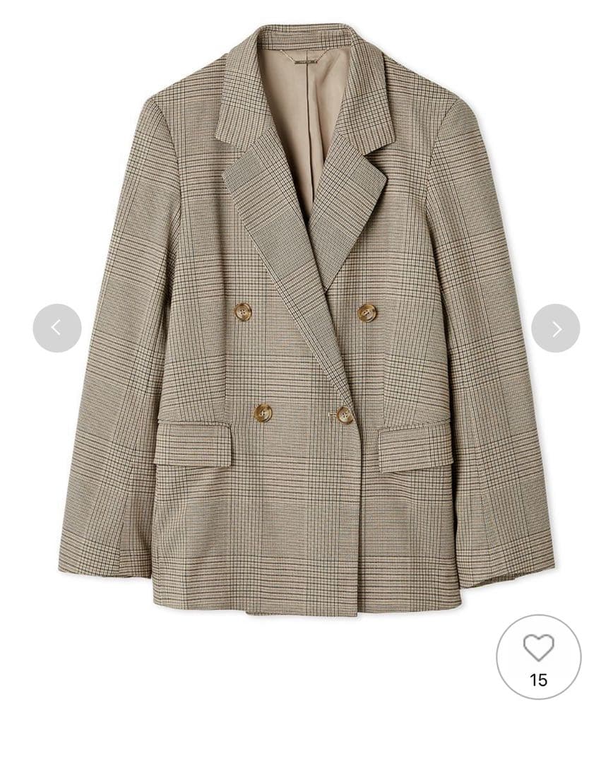 FRAY I.D ダブルテーラードジャケット チェック 0