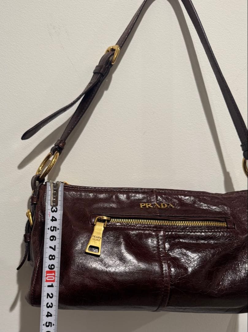 PRADA ワンショルダーバッグ 革製 レザー ブラウン 中古品