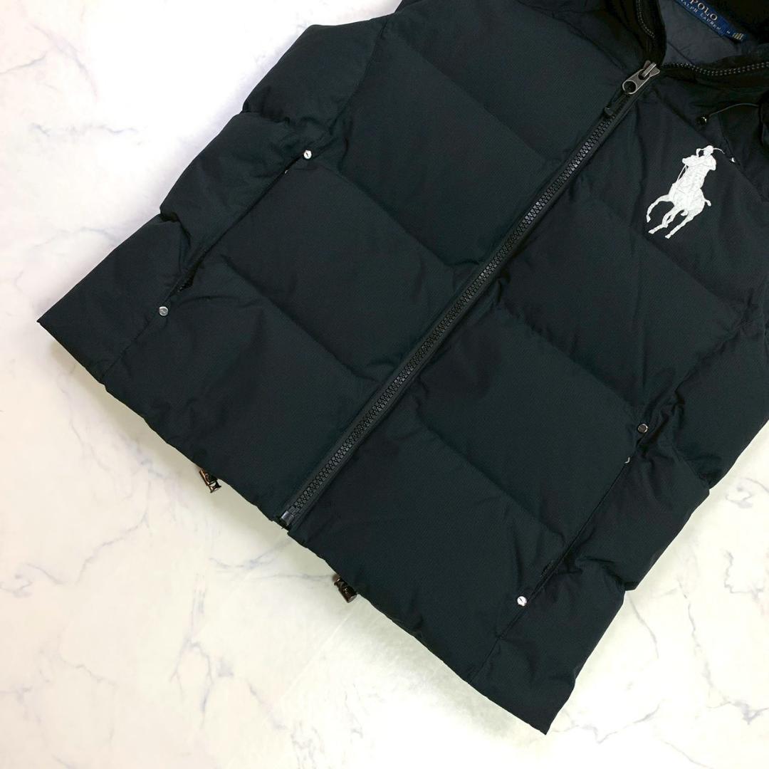 美品★ポロラルフローレン ダウンベスト ビッグポニー刺繍 ブラック M　D992