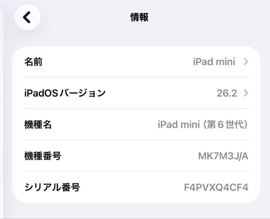 iPad mini (第6世代) Wi-Fiモデル／64GB／スペースグレイ