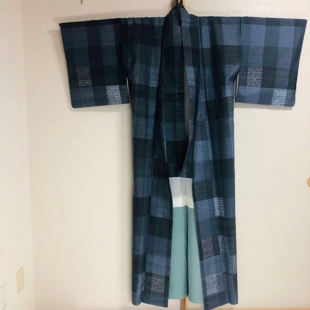 【未使用　トールサイズ】生紬　吉澤与一　付下げ　裄丈70.5 身丈169