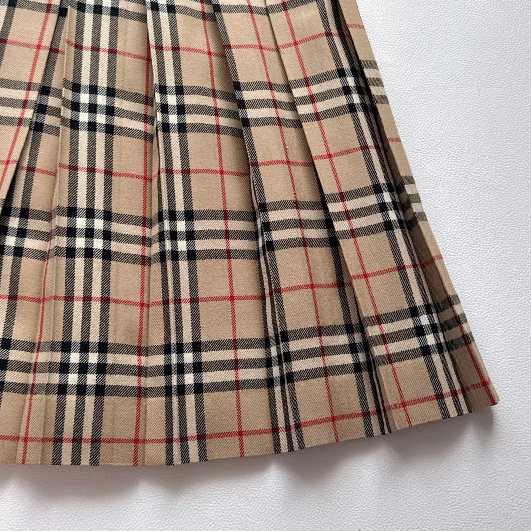 BURBERRY London ノバチェック 巻きスカート 36 ウール 牛革