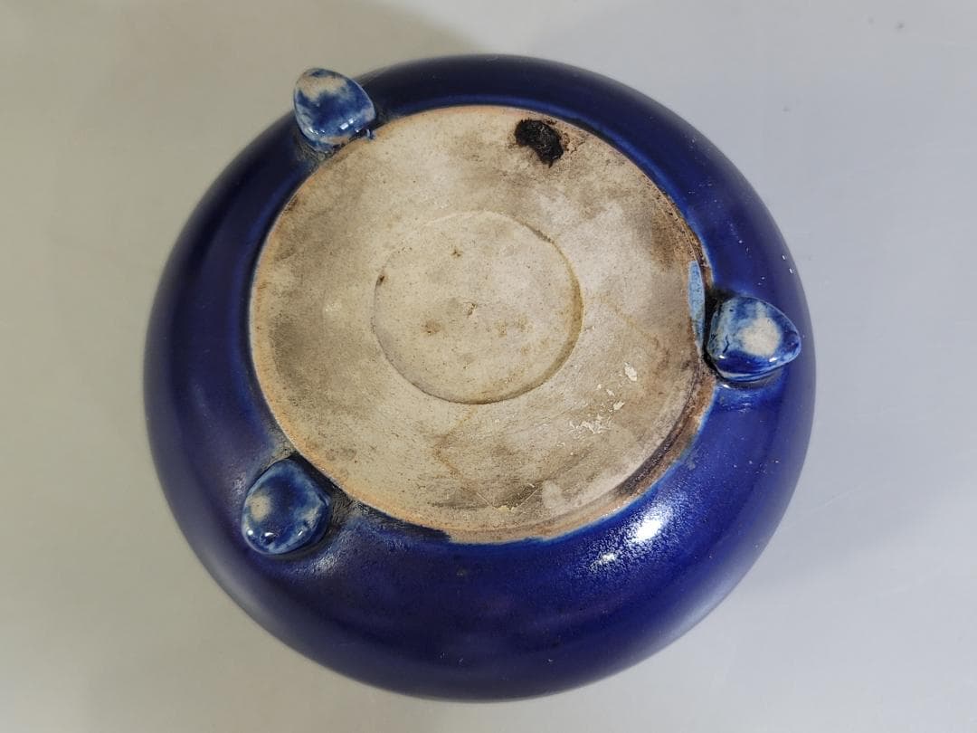 瑠璃香炉 唐木四方盆 時代物 二件 DT449