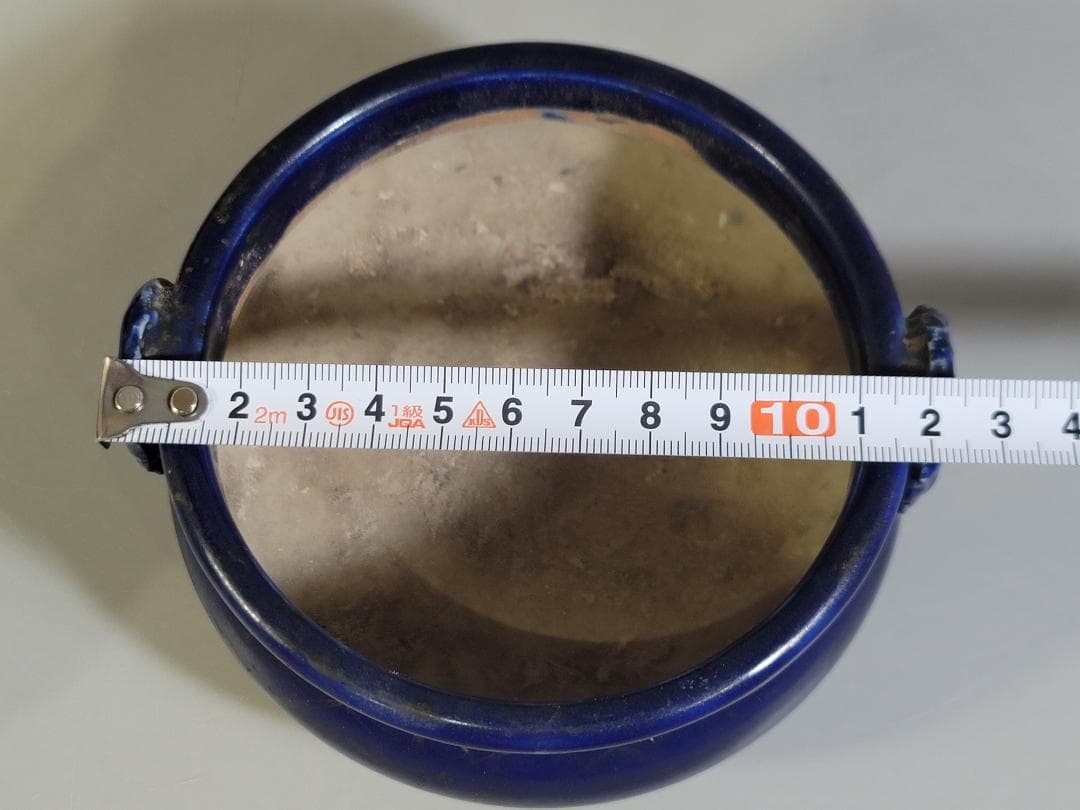 瑠璃香炉 唐木四方盆 時代物 二件 DT449