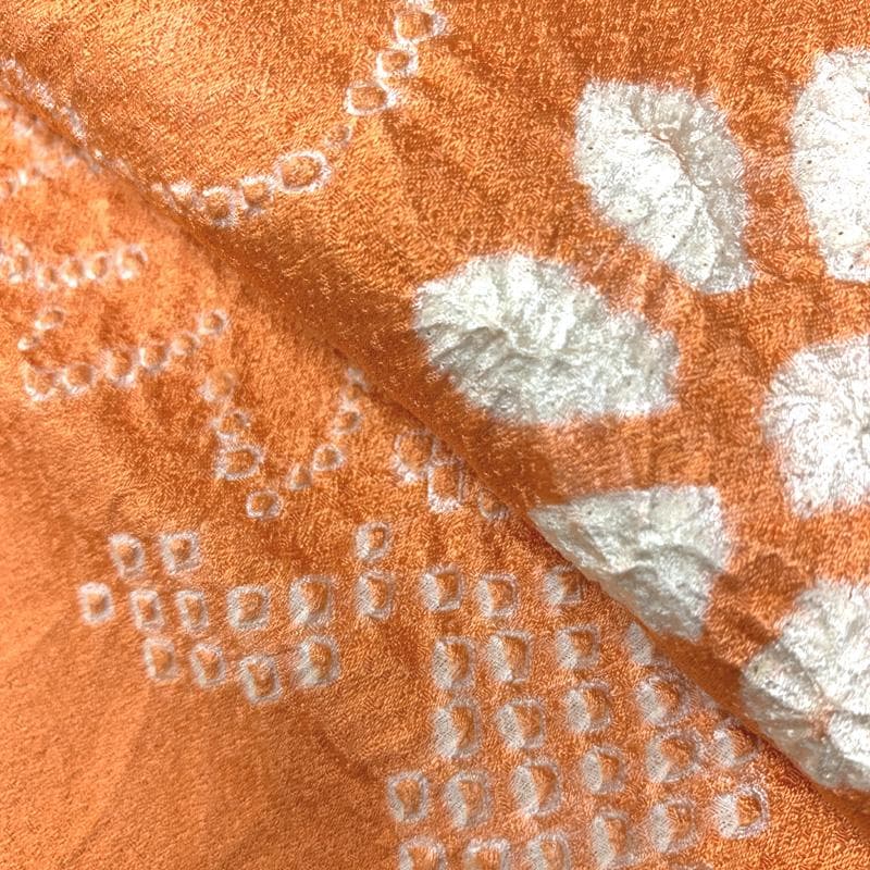 408ag75,楽々衿□七五三 七歳 女児 着物&袋帯 部分絞り 花文□状態良好