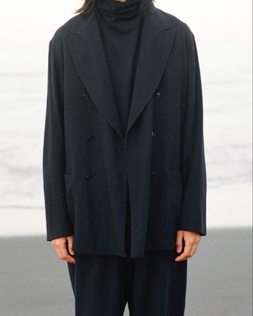 COMOLI強縮ウールダブルジャケット/ドローストリングパンツ　セットアップ