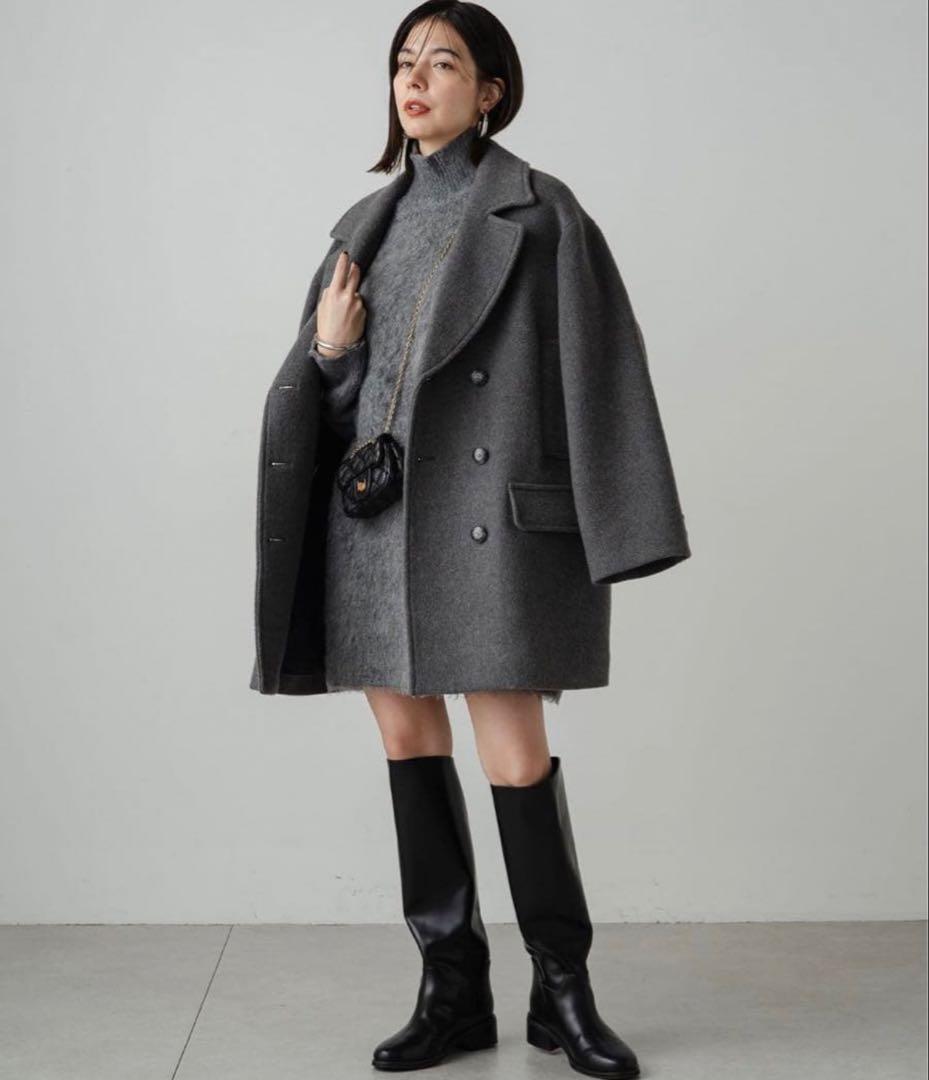 ラウンジドレス Pコート グレー 美品 フリーサイズ