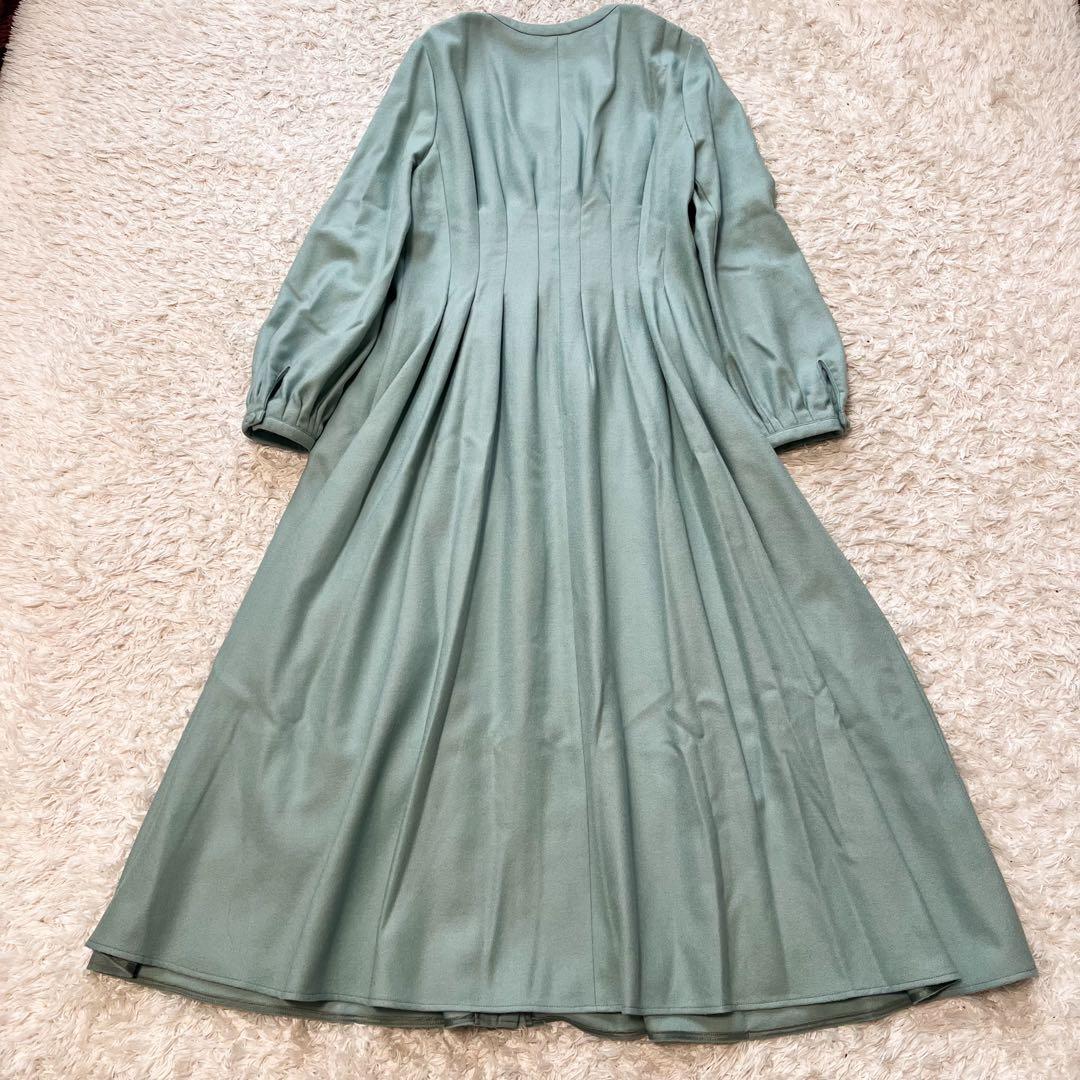 ANAYI ウールジョーゼットフロントタックワンピース 36