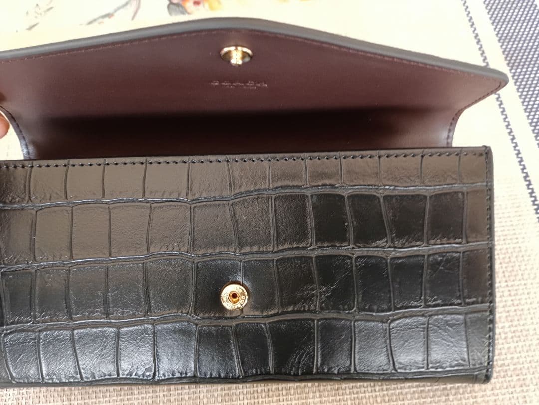 ポポさん専用 COACH クロコダイル風長財布 ブラック