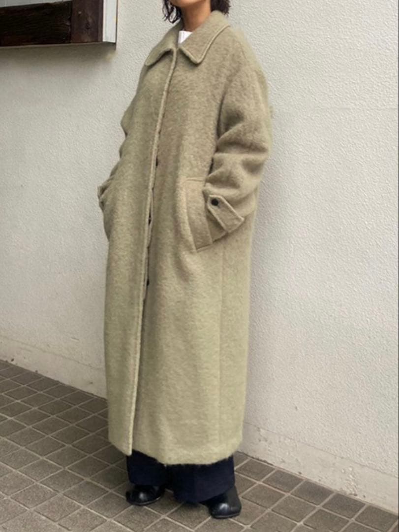 【トゥデイフル 】Shaggy Over Coat オリーブ 36