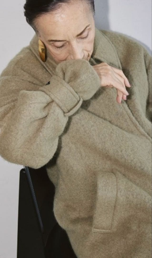 【トゥデイフル 】Shaggy Over Coat オリーブ 36