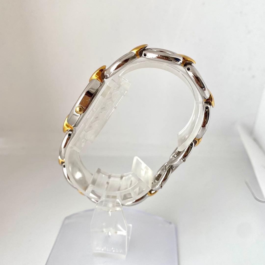 新品電池　SEIKO 腕時計　コンビカラー　白文字盤　オーバル