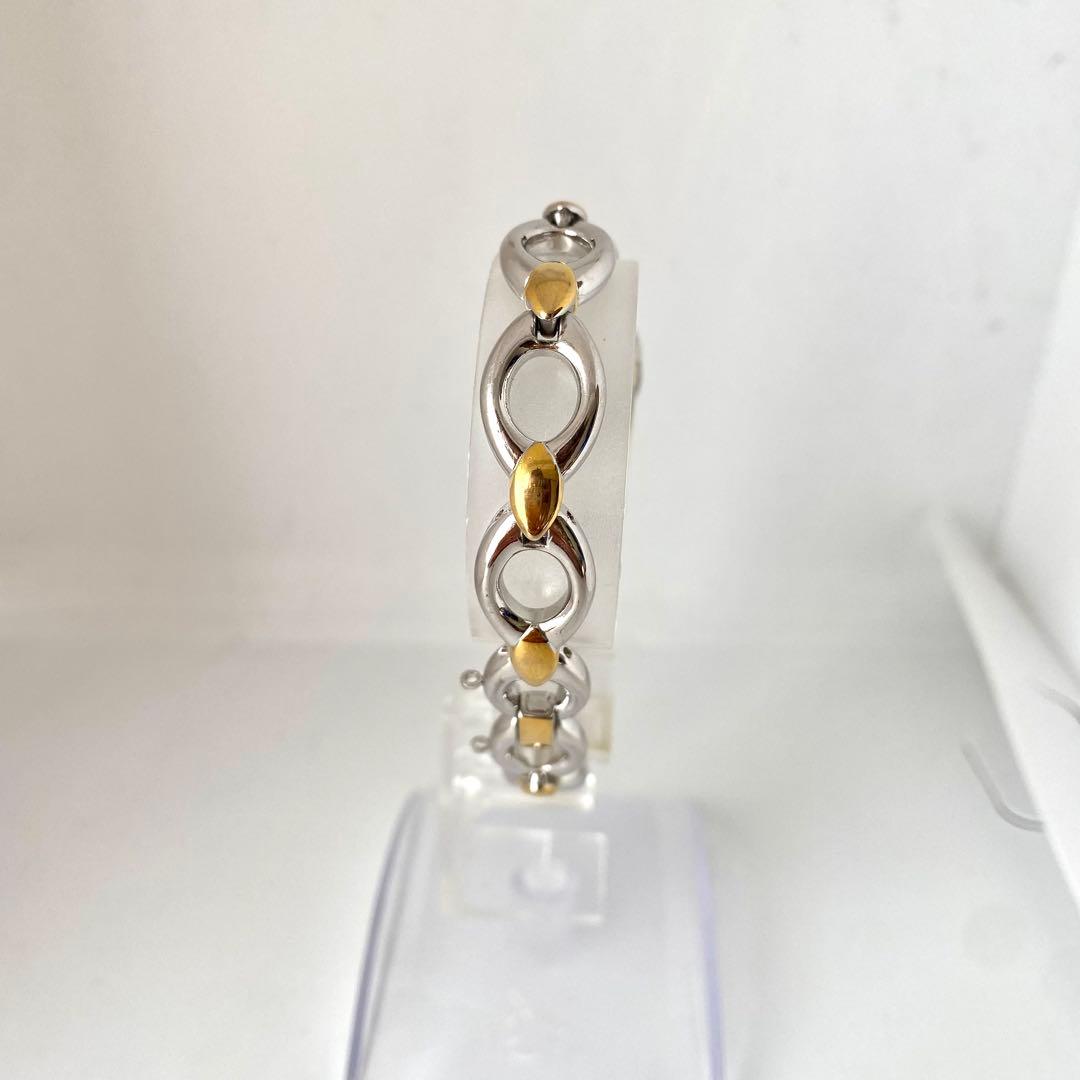 新品電池　SEIKO 腕時計　コンビカラー　白文字盤　オーバル