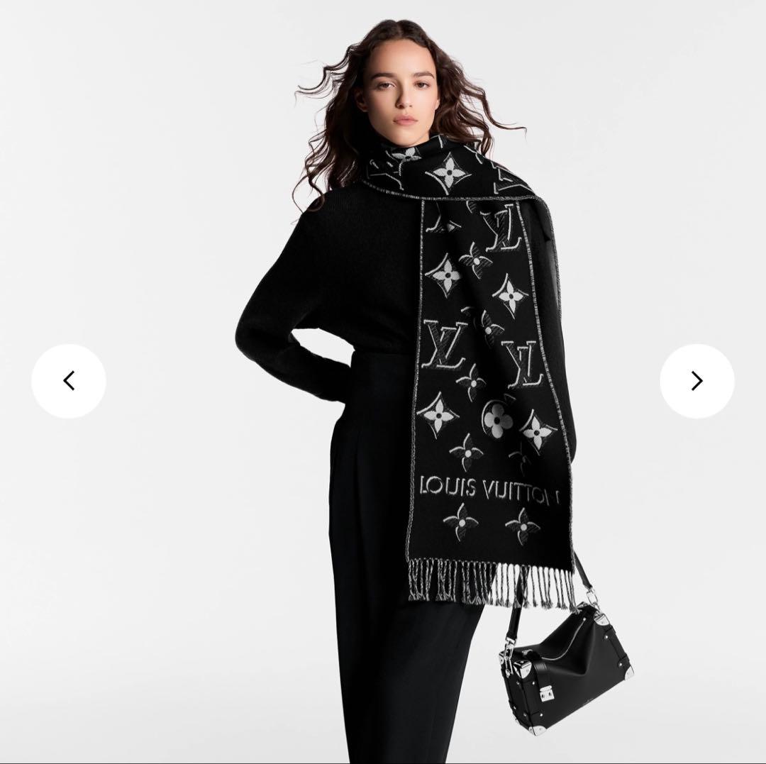 ルイヴィトン LV エセンシャル シャインM78159 マフラー ウール グレー