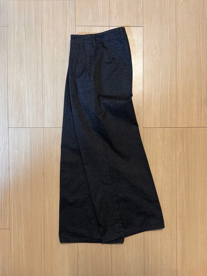 AURALEE ブラック シャンブレー フィンクス　パンツ