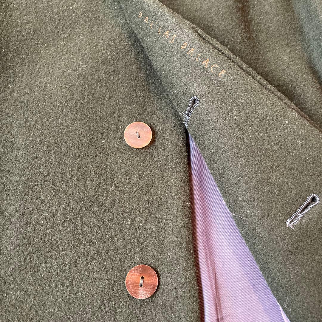 【パラスパレス】ノーカラーコート　ダークグリーン