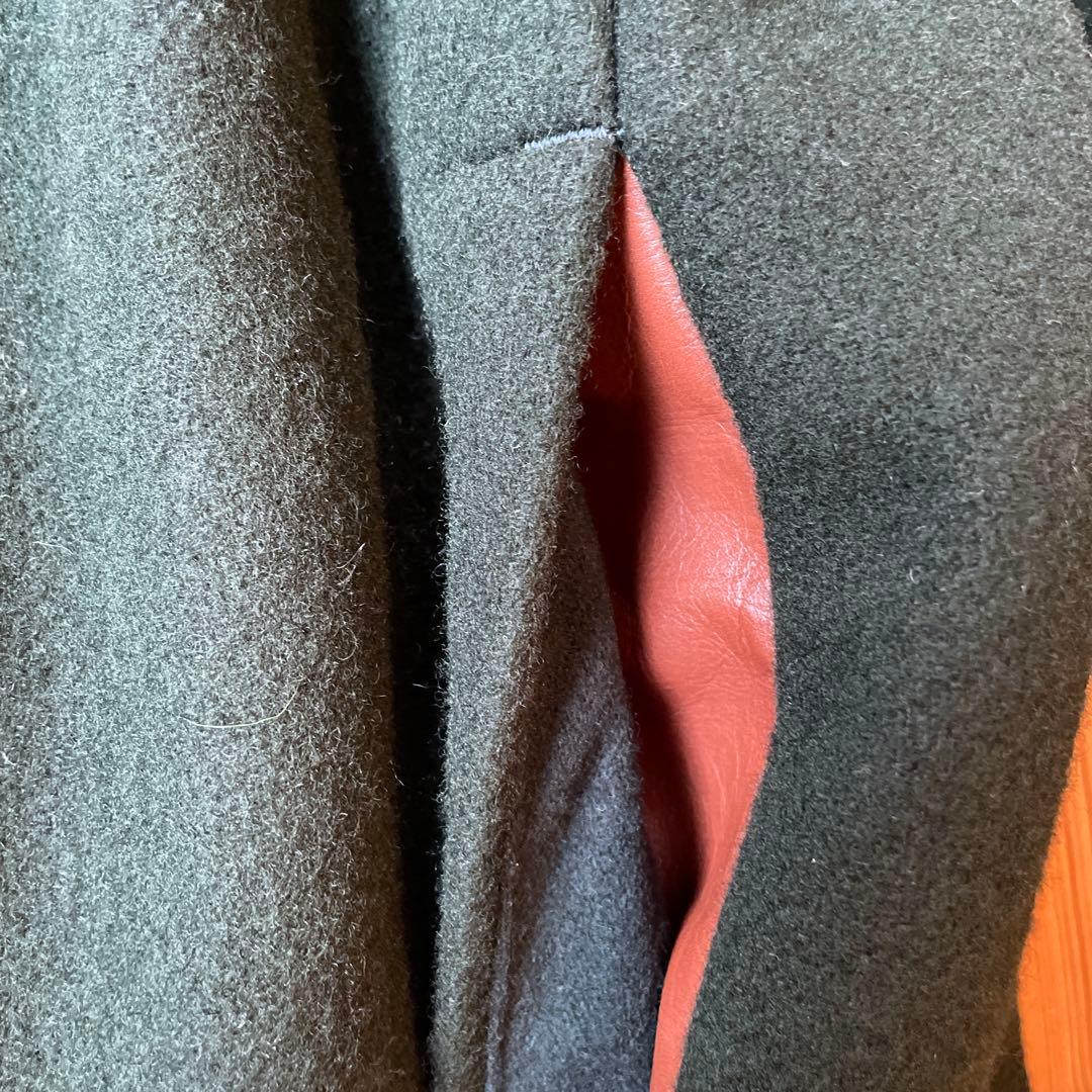 【パラスパレス】ノーカラーコート　ダークグリーン