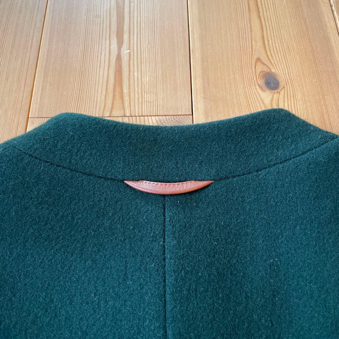 【パラスパレス】ノーカラーコート　ダークグリーン