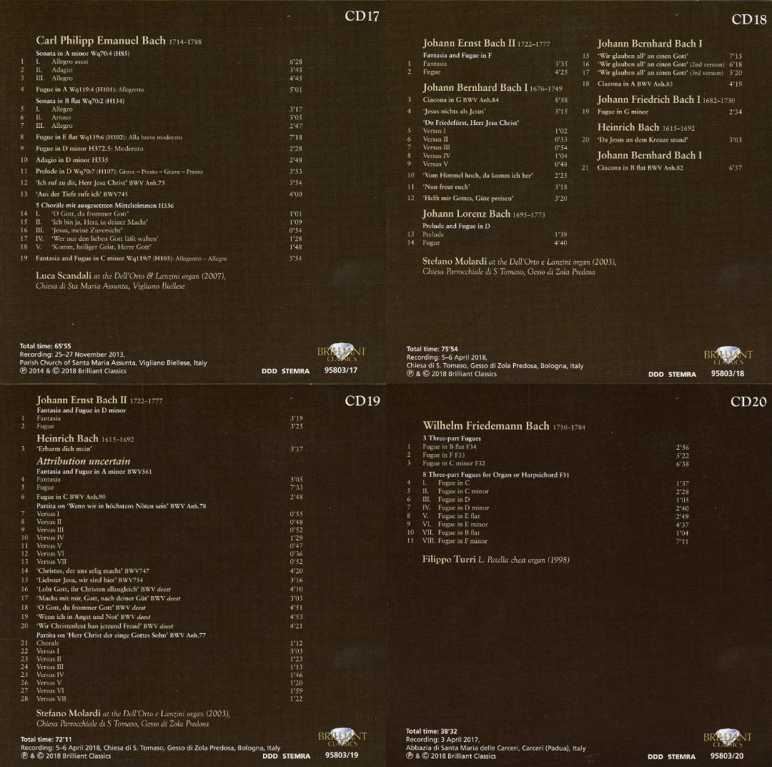 バッハ一族のオルガン曲集 ステファノ・モラルディ 24枚組