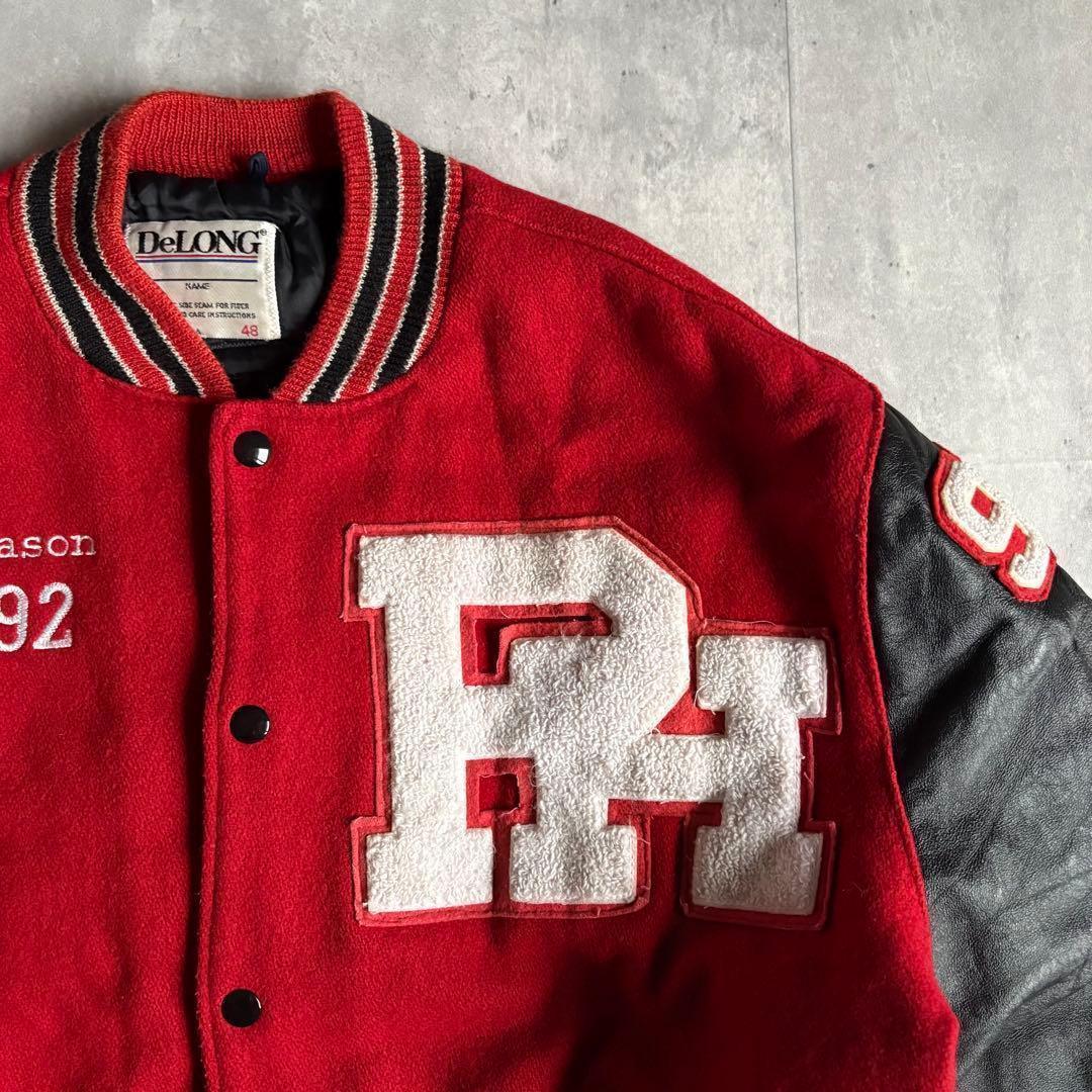 【90s vintage】レザースタジャン　本革　usa製　チェーンステッチ