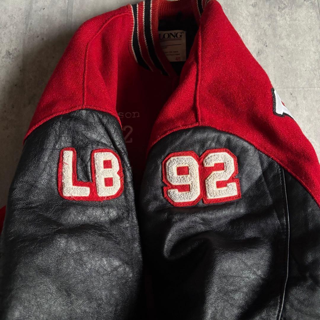 【90s vintage】レザースタジャン　本革　usa製　チェーンステッチ