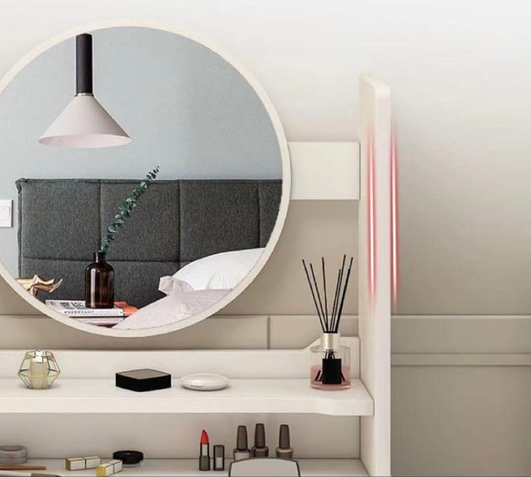 大人気❣️ドレッサー⭐️丸鏡 40奥行き x 60幅 x 119高さ　ホワイト