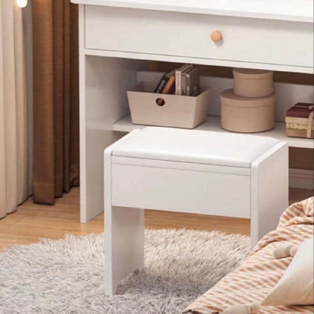 大人気❣️ドレッサー⭐️丸鏡 40奥行き x 60幅 x 119高さ　ホワイト