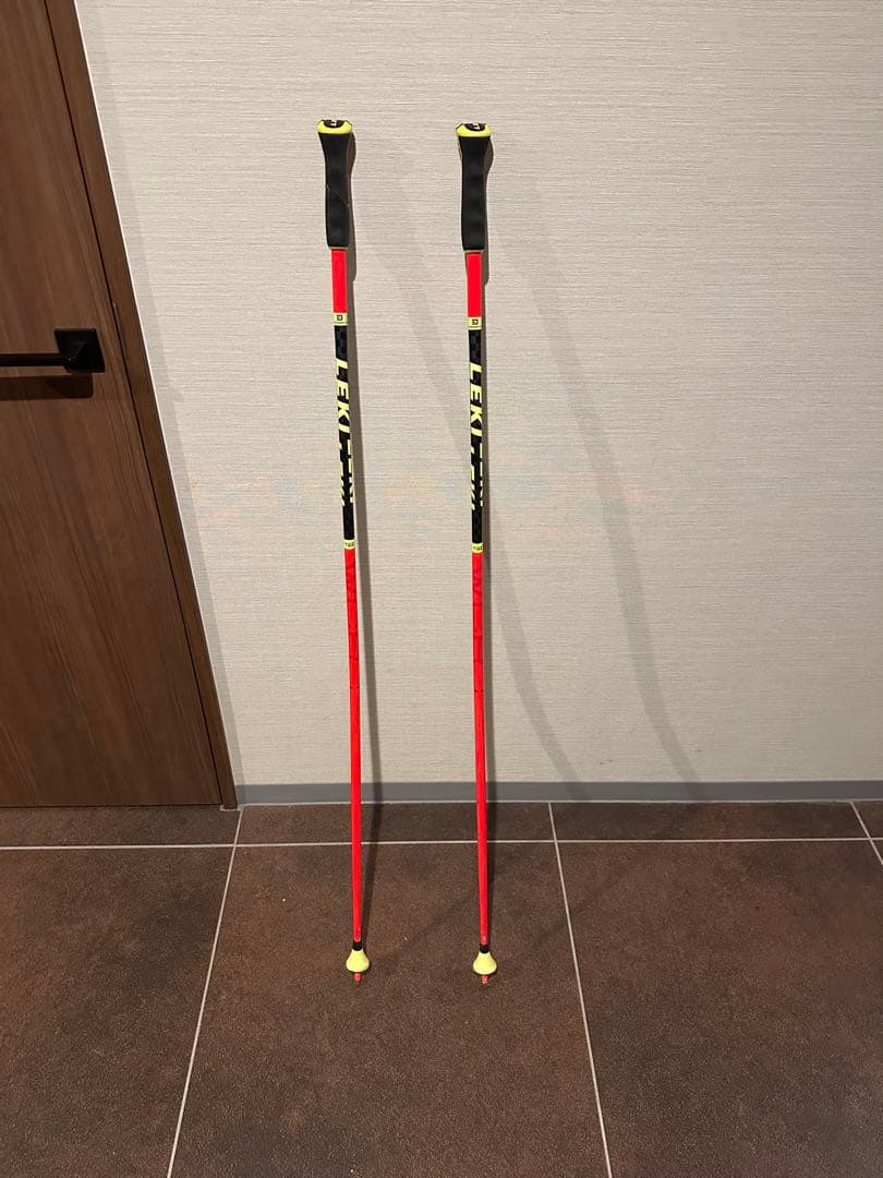 LEKI スキー ストック 125 赤黒黄