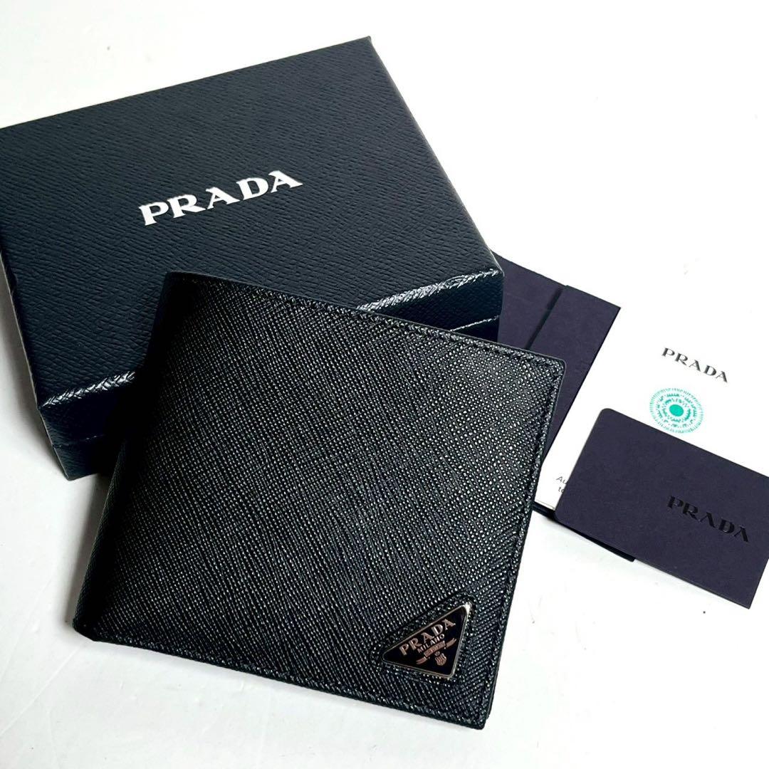【新品未使用・付属品完備✨】現行 PRADA サフィアーノレザー 折り財布