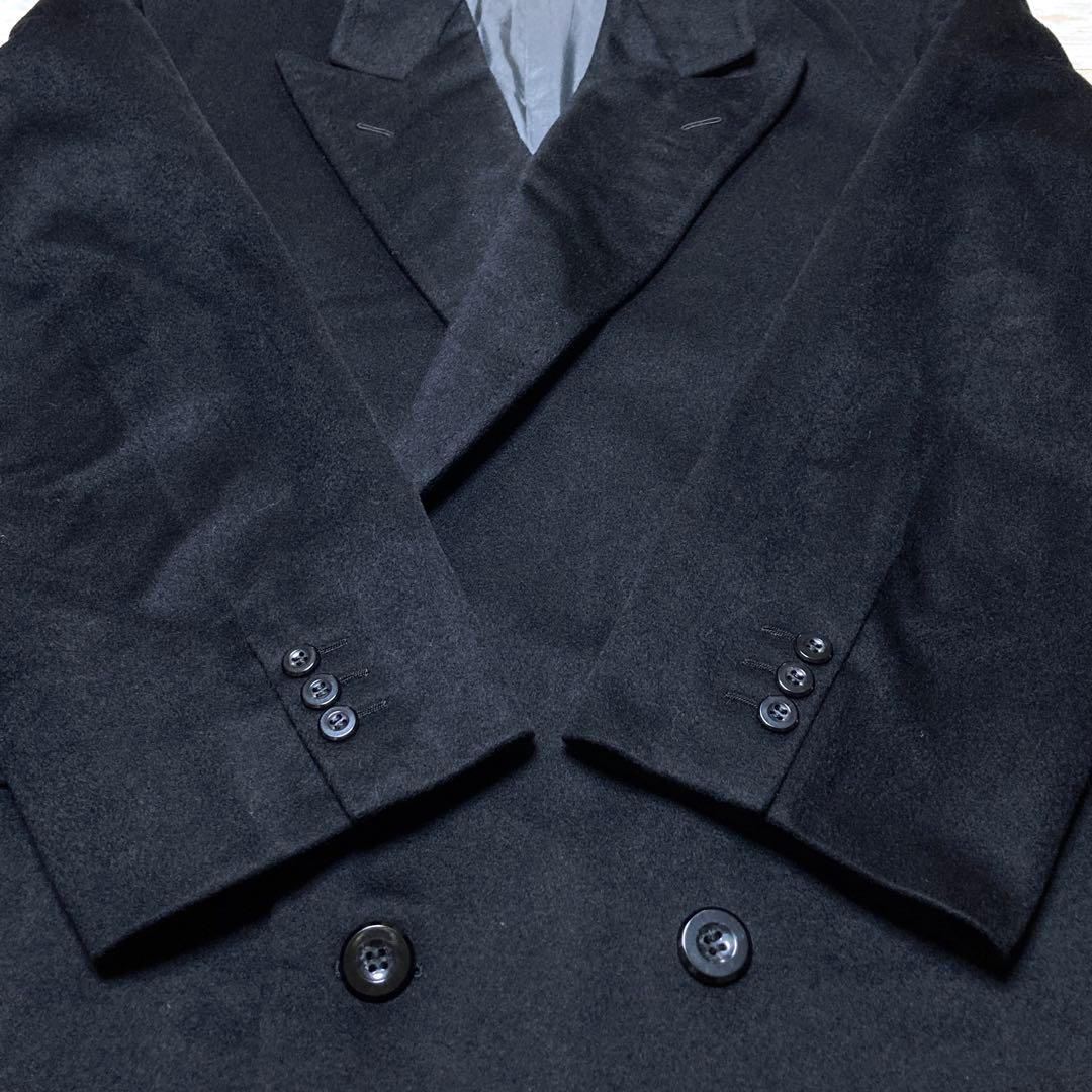 Scabal スキャバル カシミヤ100% ダブルロングコート 大きいサイズ 黒