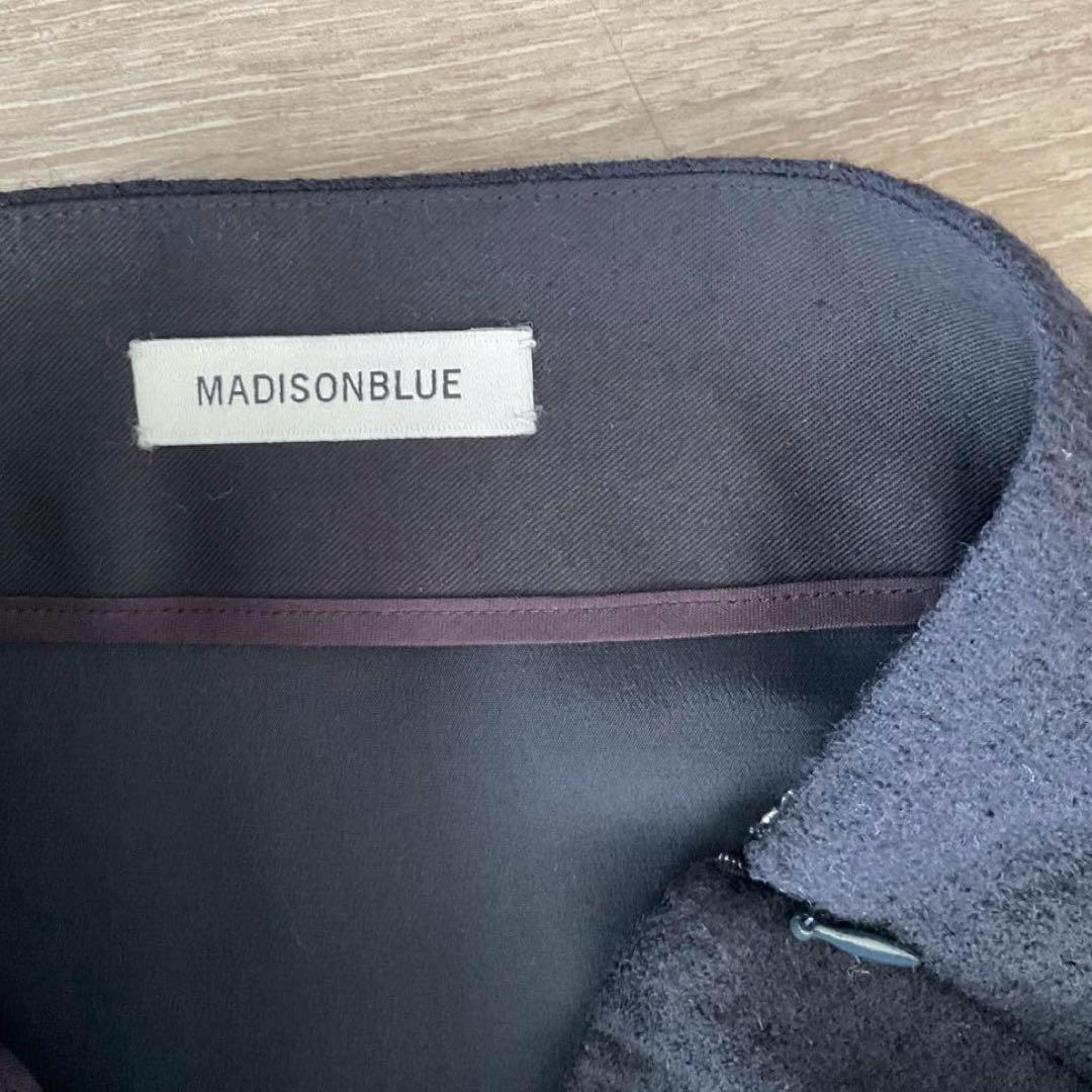 マディソンブルー　ラップ調ウールスカート　濃紺　02