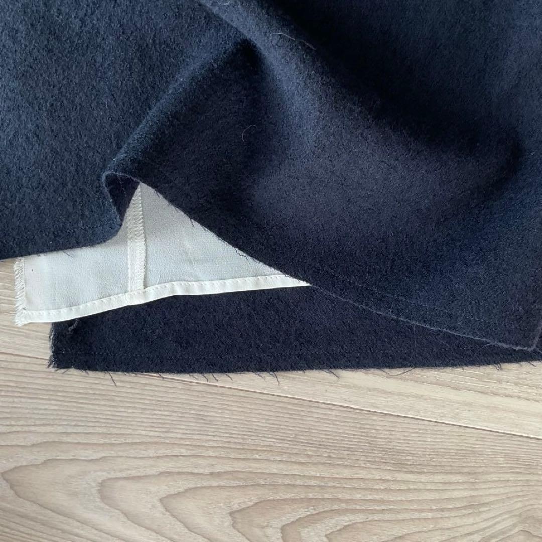 マディソンブルー　ラップ調ウールスカート　濃紺　02