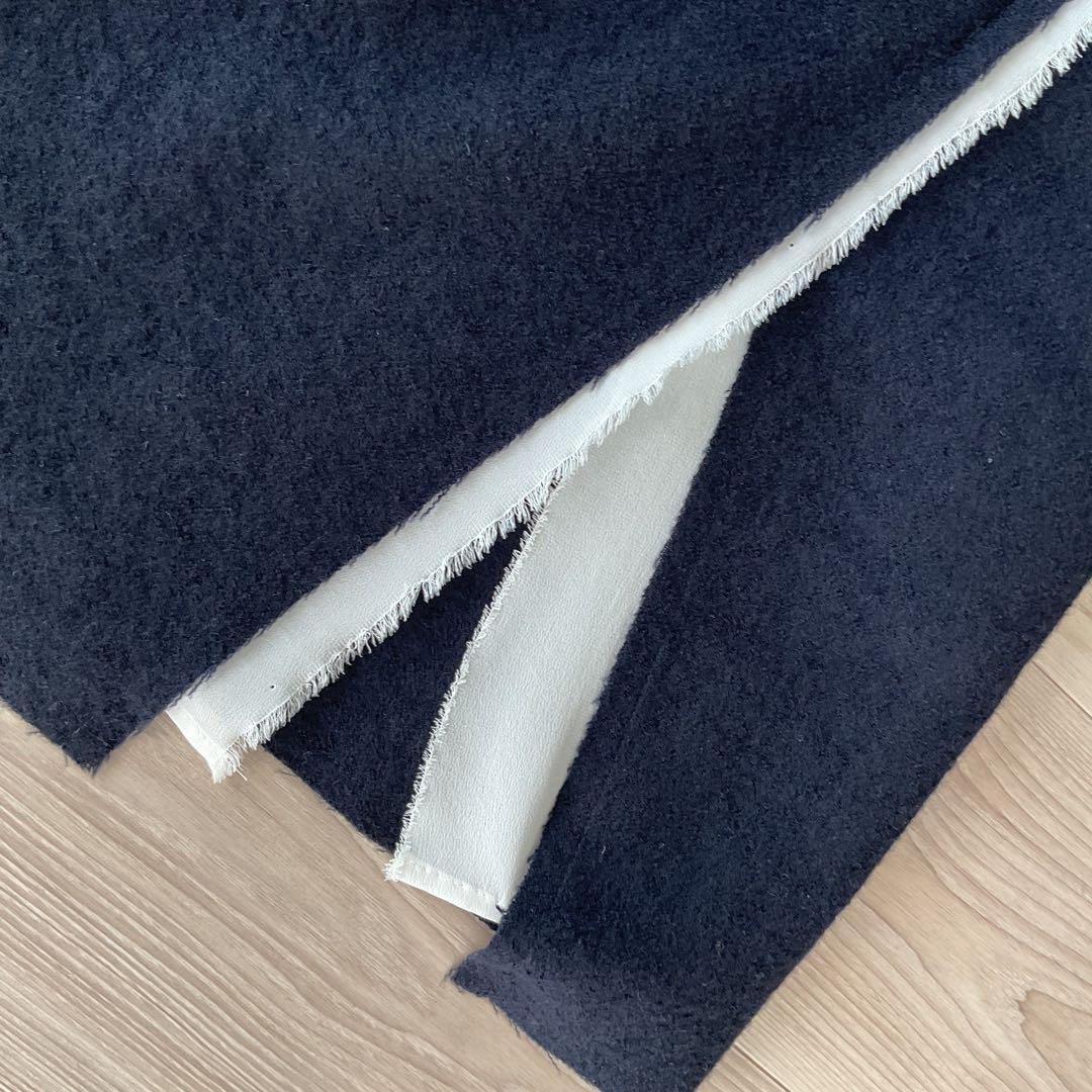 マディソンブルー　ラップ調ウールスカート　濃紺　02