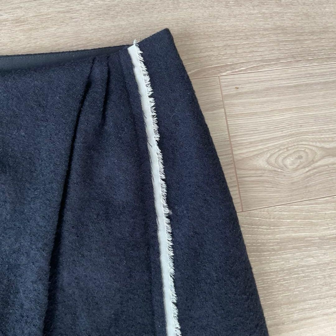 マディソンブルー　ラップ調ウールスカート　濃紺　02