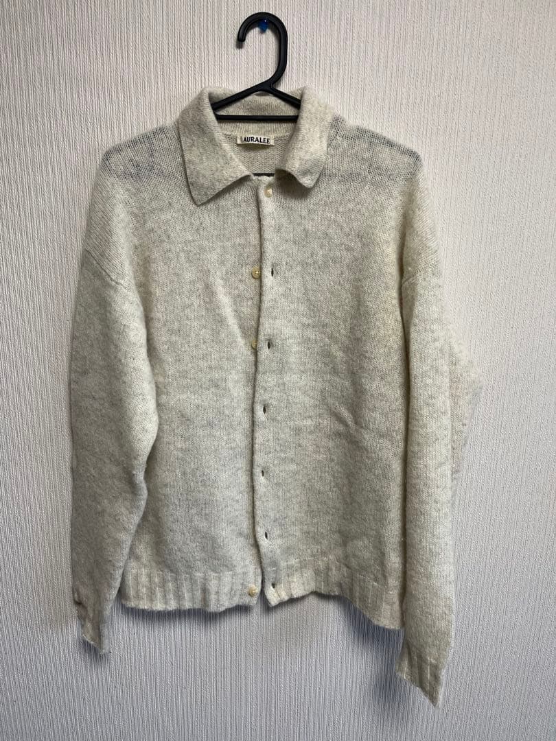 トップス AURALEE SHETLAND WOOL CASHMERE CARDIGAN