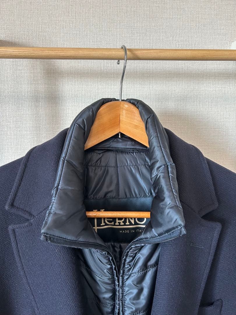 Herno チェスターコート　ネイビー　サイズ52 ウール　ヘルノ