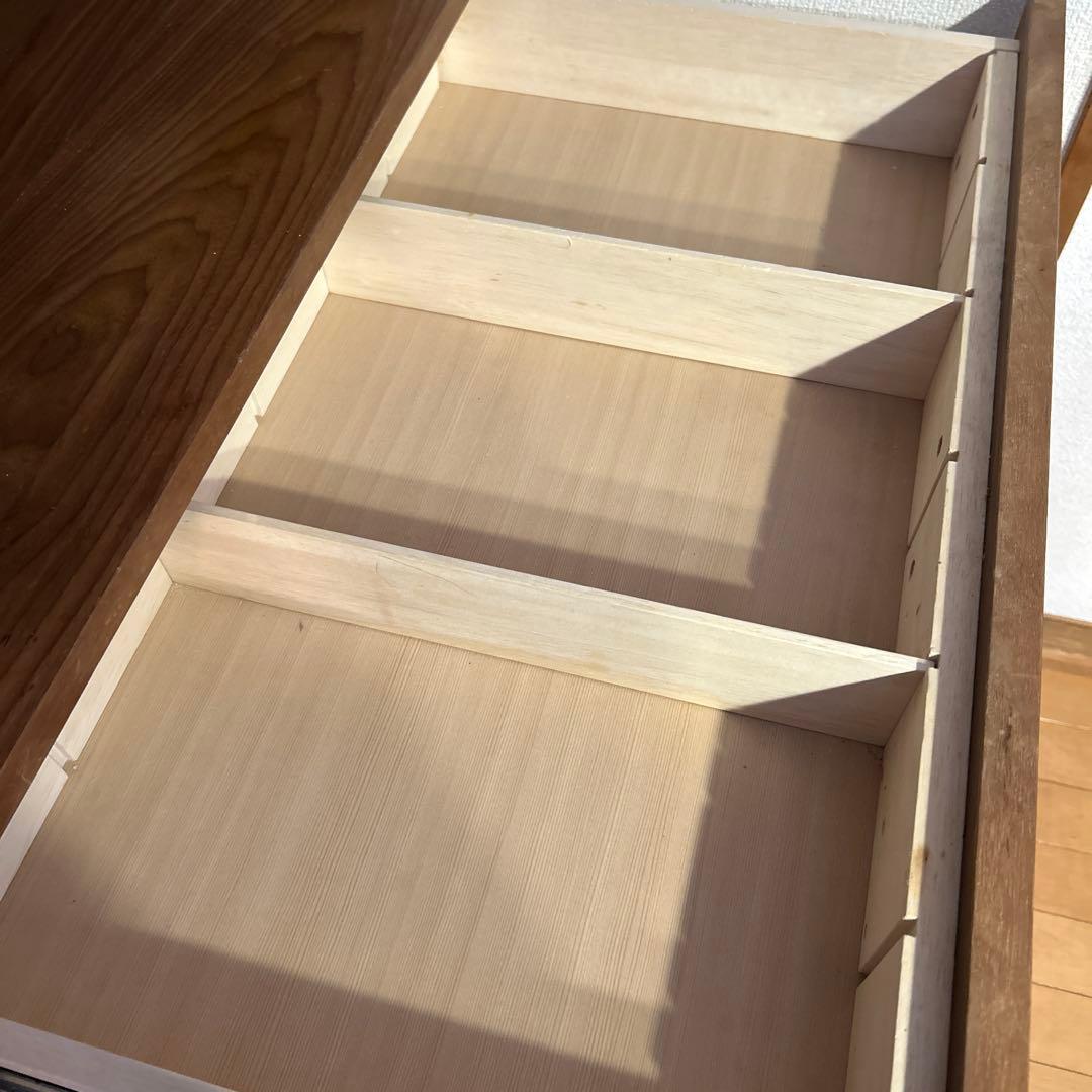 ひ*ろ様 【無印良品】木製カップボード・ウォールナット材（ワゴン付き）木製食器棚