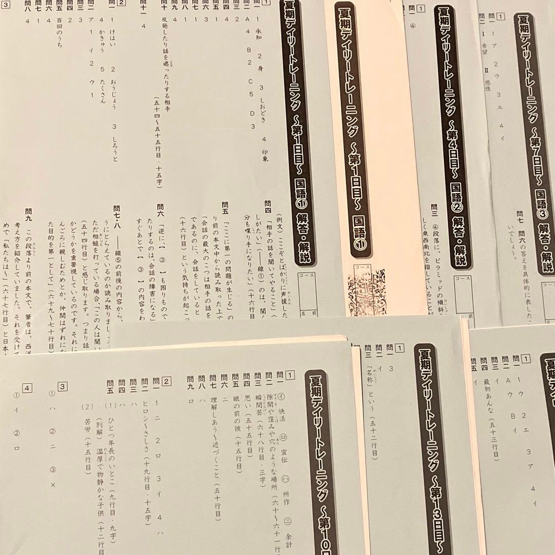 SAPIX サピックス6年 国語　平常授業使用教材1年分