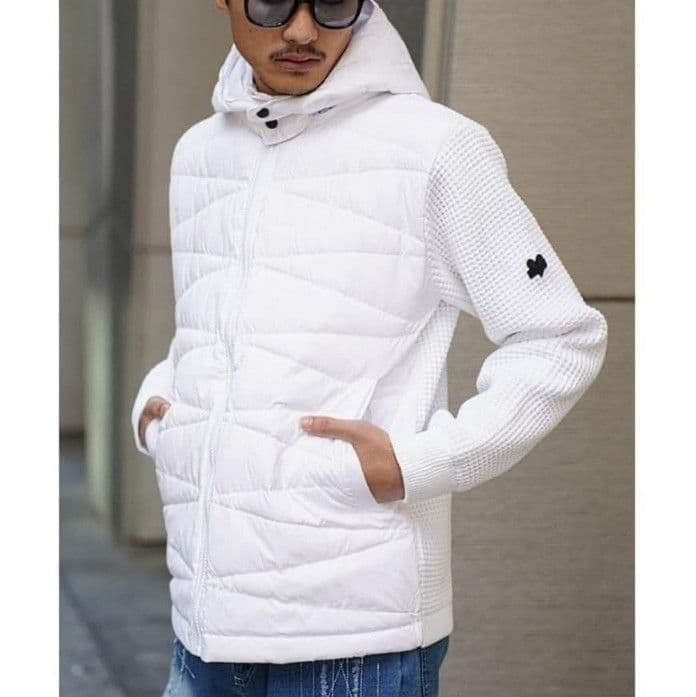 LUXE/R GOLF ダウンフェザーワッフル切替えパーカー45763WHXL②