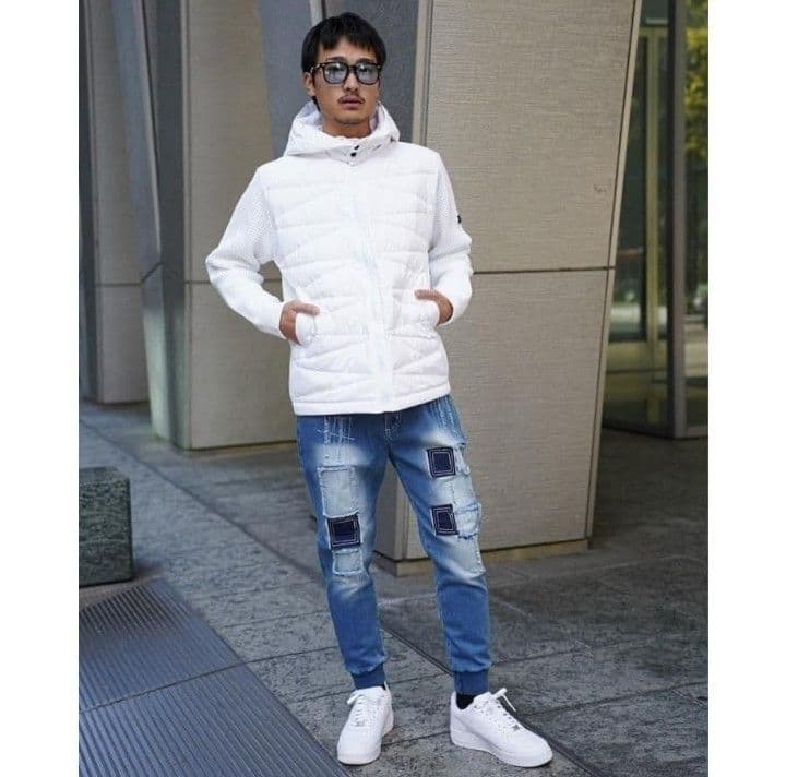 LUXE/R GOLF ダウンフェザーワッフル切替えパーカー45763WHXL②