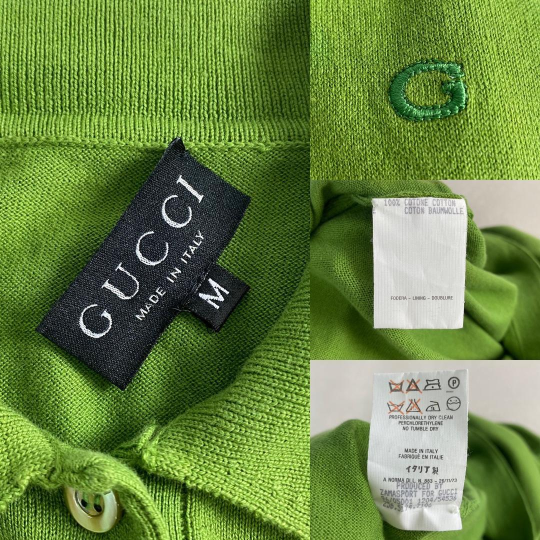 グッチ　ポロシャツ　ロゴ刺しゅう　クロップド丈　イタリア製 ワンポイント刺しゅう