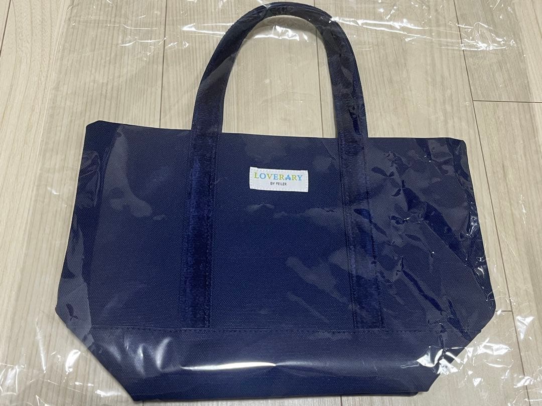 ラブラリーバイフェイラーオールドテディワッペントートバッグ　小さいサイズネイビー