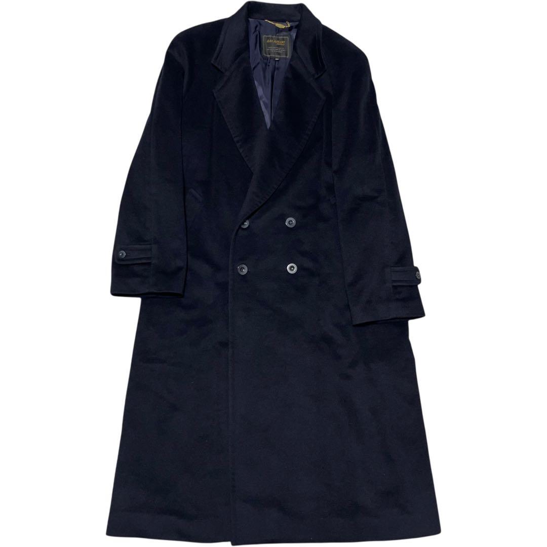 カシミヤ100%【ロロピアーナ】極美品 マキシ丈ダブルチェスターコート 濃紺XL
