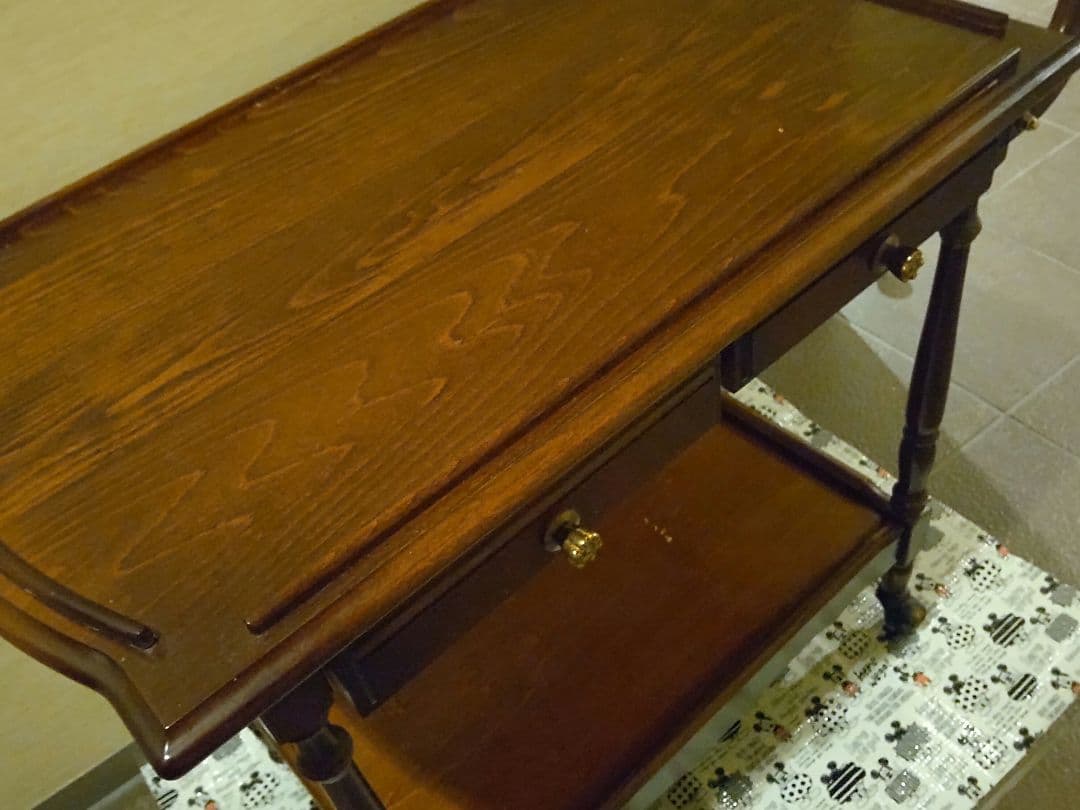 ぷるぷら様 送料込 カリモク コロニアル キッチンワゴン 引き出し付き